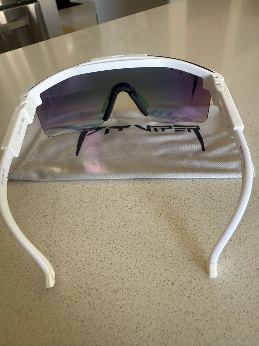 Pit Viper The Miami Nights white shield mirror sunglasses COC41N3 - Picture 2 of 5